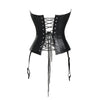 Bustiers & Corsets Leather Steampunk Underbust Corsets with Garters Belt Lace Up Boned Bustiers Tops Sexy Lingerie Set Nightwear - Vimost Shop