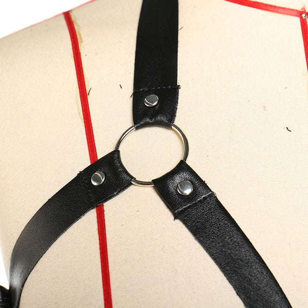 Bustiers & Corsets Leather Steampunk Underbust Corsets with Garters Belt Lace Up Boned Bustiers Tops Sexy Lingerie Set Nightwear - Vimost Shop