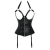 Bustiers & Corsets Leather Steampunk Underbust Corsets with Garters Belt Lace Up Boned Bustiers Tops Sexy Lingerie Set Nightwear - Vimost Shop