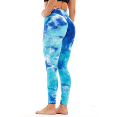 Butt Ruched Yoga Pants Tie-dye Streetwear High Waist Fitness Legging Running Athletic Trousers Gym Activewear Sport Leggings