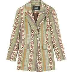 Butterfly Print Single Breasted Korean Blazer Women Jacket,Autumn Vintage Feminism Ladies Oversize Daily Outwears