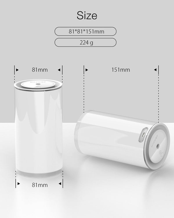 BW-FUN2 Smart Touch Control Electric 2W 400mL Ultrasonic Humidifier LED Light Desktop USB Air Purifier Mist Diffuser - Vimost Shop