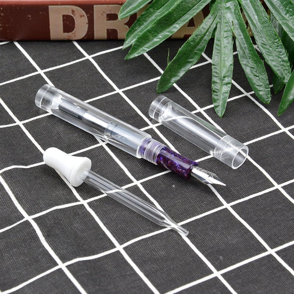 C1 Large Ink Capacity Eyedropper Transparent Clear Fountain Eye Dropper Filling Pen F Nib Ink Pen Converter Ink Pen Gift - Vimost Shop