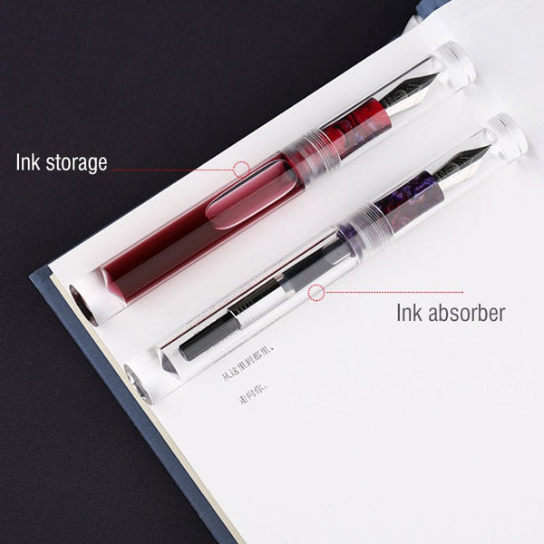 C1 Large Ink Capacity Eyedropper Transparent Clear Fountain Eye Dropper Filling Pen F Nib Ink Pen Converter Ink Pen Gift - Vimost Shop