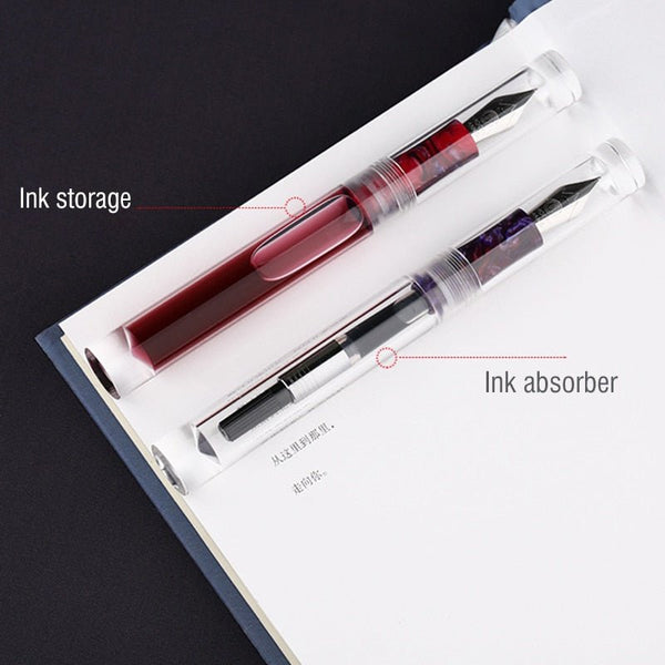 C1 Large Ink Capacity Eyedropper Transparent Clear Fountain Eye Dropper Filling Pen F Nib Ink Pen Converter Ink Pen Gift - Vimost Shop