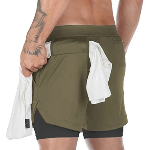 Camo Running Shorts Men 2 In 1 Double-deck Quick Dry GYM Sport Shorts Fitness Jogging Workout Shorts Men Sports Short Pants - Vimost Shop
