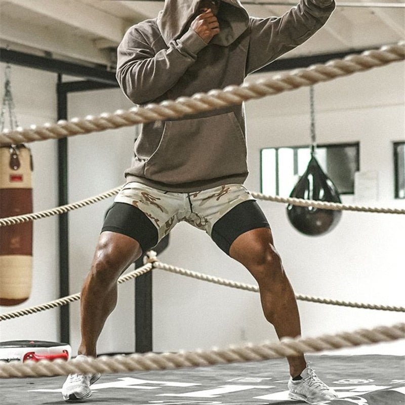 Camo Running Shorts Men 2 In 1 Double-deck Quick Dry GYM Sport Shorts Fitness Jogging Workout Shorts Men Sports Short Pants - Vimost Shop
