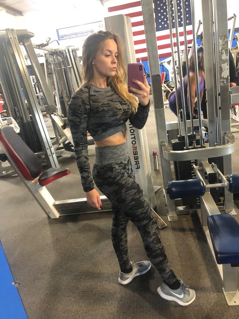 Camo Seamless Leggings High Waist Camouflag Yoga Pants Push Up Gym Sportwear Fitness Tights Running Leggins Workout Trousers - Vimost Shop