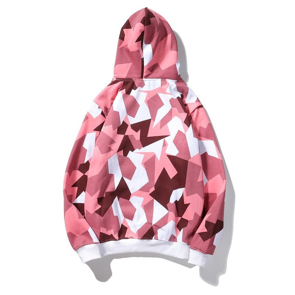 Camouflage Hooded Sweatshirts Fashion Mens Streetwear Hip Hop Skateboard Fleece Hoodies Autumn Casual Camo - Vimost Shop