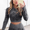 Camouflage Yoga Set Seamless Sportswear for Women Gym Fitness Clothing Booty Push Up Sport Leggings Long Sleeves Crop Tops Suit - Vimost Shop