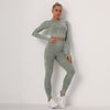 Camouflage Yoga Set Seamless Sportswear for Women Gym Fitness Clothing Booty Push Up Sport Leggings Long Sleeves Crop Tops Suit - Vimost Shop