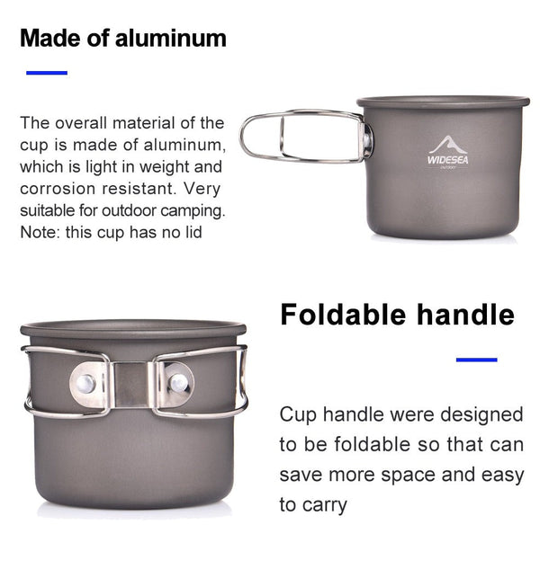 Camping Mug Outdoor Coffee Tea Aluminum Cup Tourism Tableware Picnic Cooking Supplies Equipment Tourist Trekking Hiking - Vimost Shop