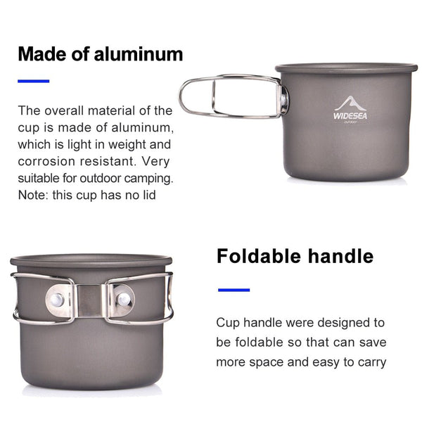 Camping Mug Outdoor Coffee Tea Aluminum Cup Tourism Tableware Picnic Cooking Supplies Equipment Tourist Trekking Hiking - Vimost Shop