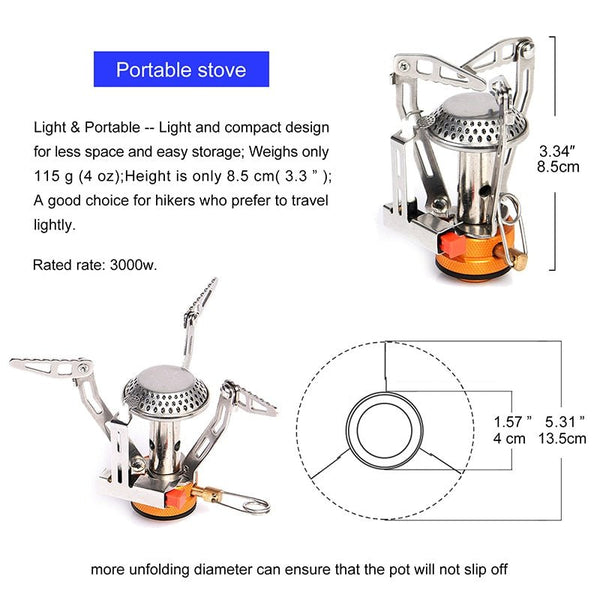 Camping One-piece Gas Stove Heater Tourist Burner Foldable Outdoor Picnic Kitchen Equipment Supplies Survival Furnace - Vimost Shop