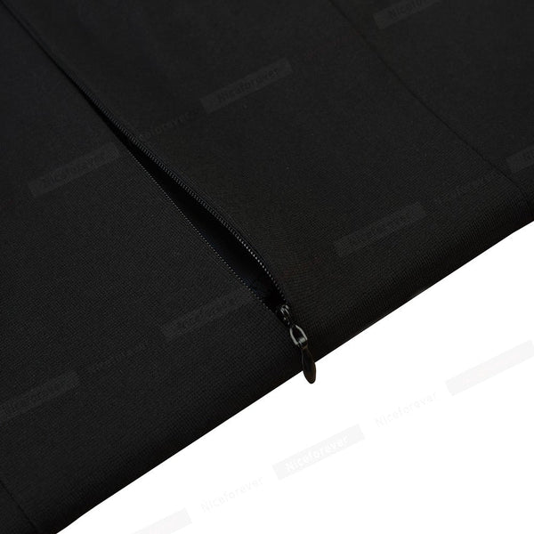 Career Women Pure Color Office Button vestidos Business Work Bodycon Sheath Peplum Female Dress - Vimost Shop