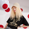 Cartoon Bronzing Print Casual T-Shirts Women Top Spring Polka Dot Contrast Lace Korean Ladies Basic Daily Tee - Vimost Shop