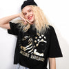 Cartoon Bronzing Print Casual T-Shirts Women Top Spring Polka Dot Contrast Lace Korean Ladies Basic Daily Tee - Vimost Shop