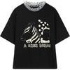 Cartoon Bronzing Print Casual T-Shirts Women Top Spring Polka Dot Contrast Lace Korean Ladies Basic Daily Tee - Vimost Shop