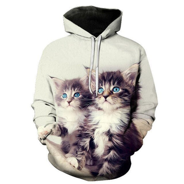 Cartoon kawaii hoodies 3D Printed Cat oversize Mens women's Sweatshirt Pullover Long Sleeve Hooded Sweatshirts Tops - Vimost Shop