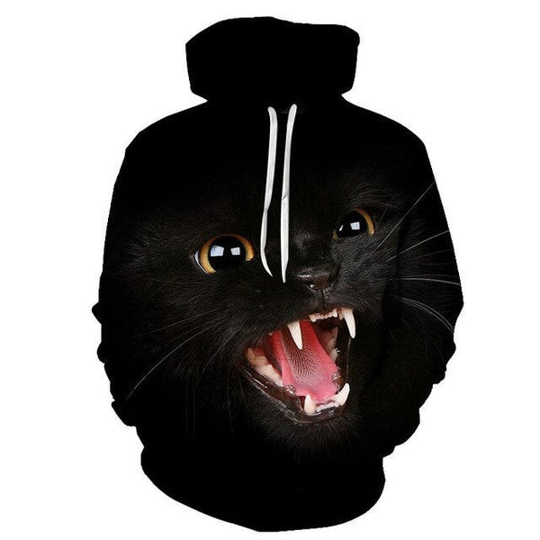 Cartoon kawaii hoodies 3D Printed Cat oversize Mens women's Sweatshirt Pullover Long Sleeve Hooded Sweatshirts Tops - Vimost Shop