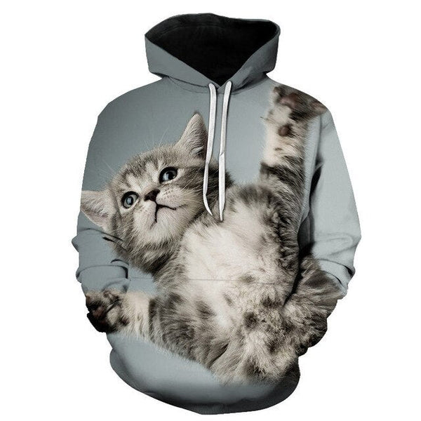 Cartoon kawaii hoodies 3D Printed Cat oversize Mens women's Sweatshirt Pullover Long Sleeve Hooded Sweatshirts Tops - Vimost Shop