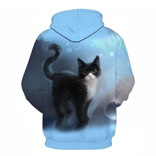 Cartoon kawaii hoodies 3D Printed Cat oversize Mens women's Sweatshirt Pullover Long Sleeve Hooded Sweatshirts Tops - Vimost Shop
