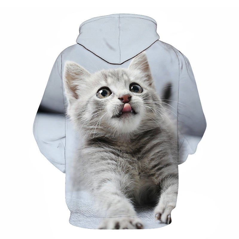 Cartoon kawaii hoodies 3D Printed Cat oversize Mens women's Sweatshirt Pullover Long Sleeve Hooded Sweatshirts Tops - Vimost Shop