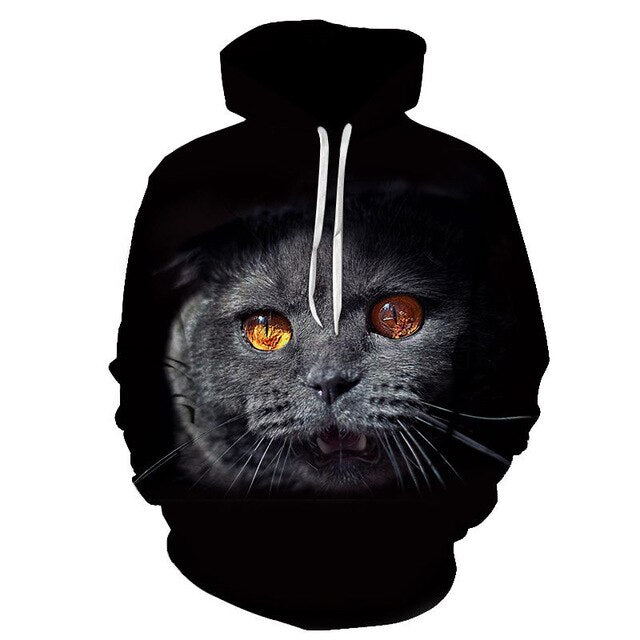 Cartoon kawaii hoodies 3D Printed Cat oversize Mens women's Sweatshirt Pullover Long Sleeve Hooded Sweatshirts Tops - Vimost Shop