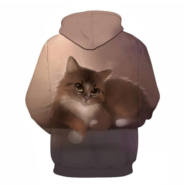 Cartoon kawaii hoodies 3D Printed Cat oversize Mens women's Sweatshirt Pullover Long Sleeve Hooded Sweatshirts Tops - Vimost Shop