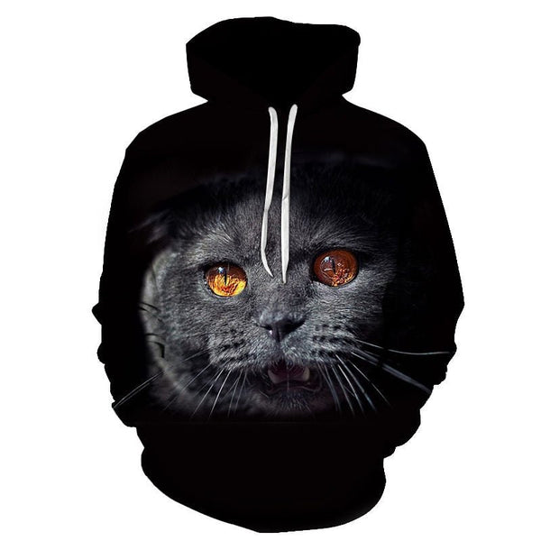 Cartoon kawaii hoodies 3D Printed Cat oversize Mens women's Sweatshirt Pullover Long Sleeve Hooded Sweatshirts Tops - Vimost Shop