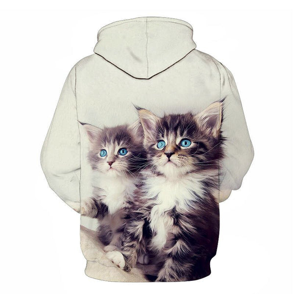 Cartoon kawaii hoodies 3D Printed Cat oversize Mens women's Sweatshirt Pullover Long Sleeve Hooded Sweatshirts Tops - Vimost Shop