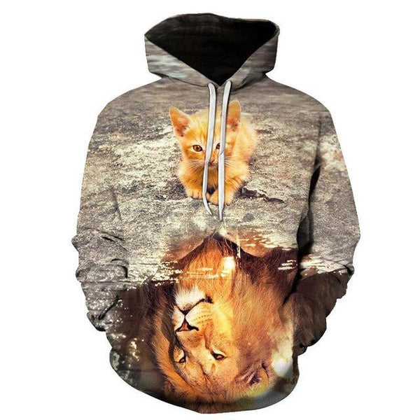 Cartoon kawaii hoodies 3D Printed Cat oversize Mens women's Sweatshirt Pullover Long Sleeve Hooded Sweatshirts Tops - Vimost Shop