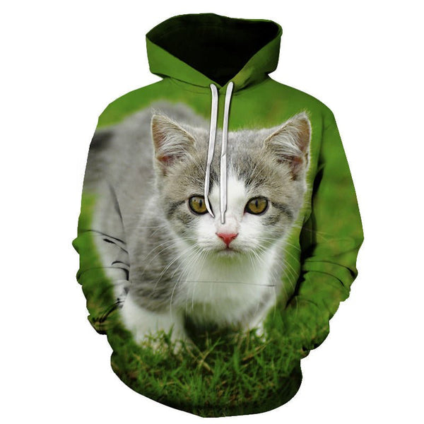 Cartoon kawaii hoodies 3D Printed Cat oversize Mens women's Sweatshirt Pullover Long Sleeve Hooded Sweatshirts Tops - Vimost Shop