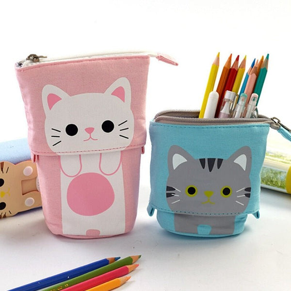 Cartoon Pencil Case Box Cute Telescopic Pencil Bag Stationery Box Portable Cosmetic Brush Bag Travel Container Organizers - Vimost Shop