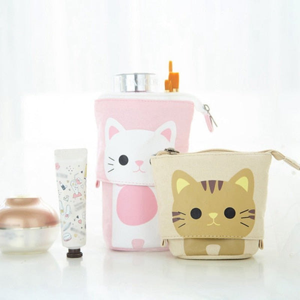 Cartoon Pencil Case Box Cute Telescopic Pencil Bag Stationery Box Portable Cosmetic Brush Bag Travel Container Organizers - Vimost Shop