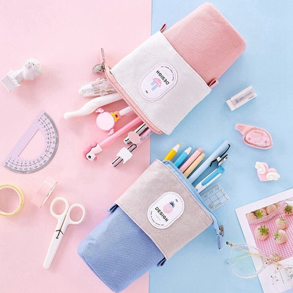 Cartoon Pencil Case Box Cute Telescopic Pencil Bag Stationery Box Portable Cosmetic Brush Bag Travel Container Organizers - Vimost Shop