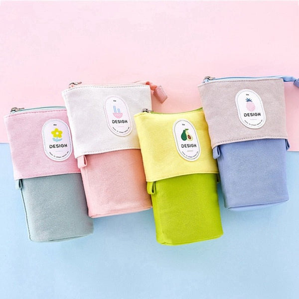 Cartoon Pencil Case Box Cute Telescopic Pencil Bag Stationery Box Portable Cosmetic Brush Bag Travel Container Organizers - Vimost Shop