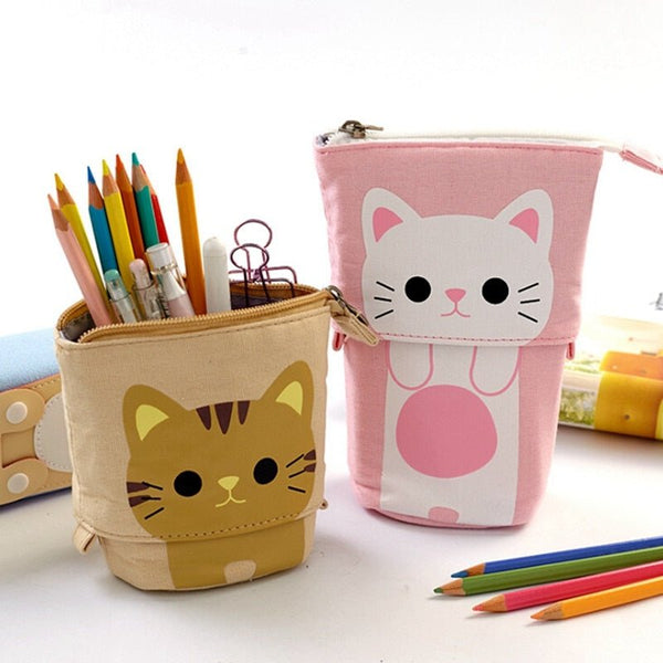 Cartoon Pencil Case Box Cute Telescopic Pencil Bag Stationery Box Portable Cosmetic Brush Bag Travel Container Organizers - Vimost Shop