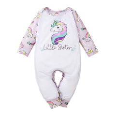 Cartoon Print Kids Girls Romper Autumn Long Sleeve O neck Baby Jumpsuit 2020 Cute Toddler Fall Clothing for Girls D30