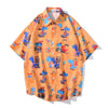 Cartoon Print Shirt Hawaiian Casual Beach Shirts Summer Hip Hop Street Short Sleeve Tops Tees Korean Shirt - Vimost Shop