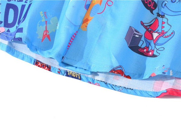 Cartoon Print Shirt Hawaiian Casual Beach Shirts Summer Hip Hop Street Short Sleeve Tops Tees Korean Shirt - Vimost Shop