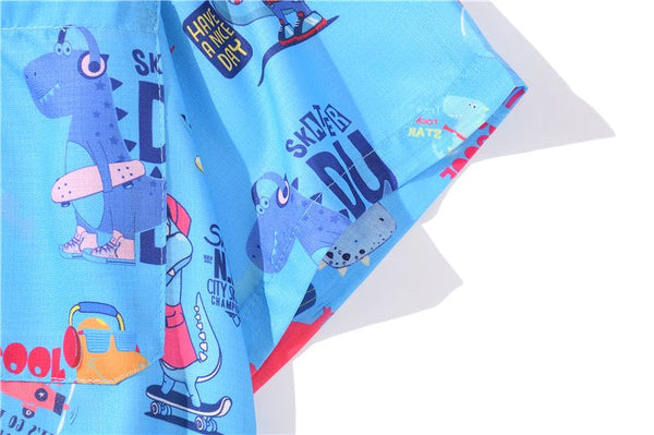 Cartoon Print Shirt Hawaiian Casual Beach Shirts Summer Hip Hop Street Short Sleeve Tops Tees Korean Shirt - Vimost Shop