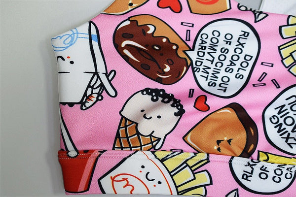 Cartoon Print Yoga Fitness Suits Tank Crop Top High Waist Pants Sportswear Fitness Tracksuit Running Sports Gym Workout Clothes - Vimost Shop