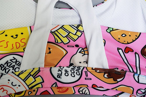 Cartoon Print Yoga Fitness Suits Tank Crop Top High Waist Pants Sportswear Fitness Tracksuit Running Sports Gym Workout Clothes - Vimost Shop