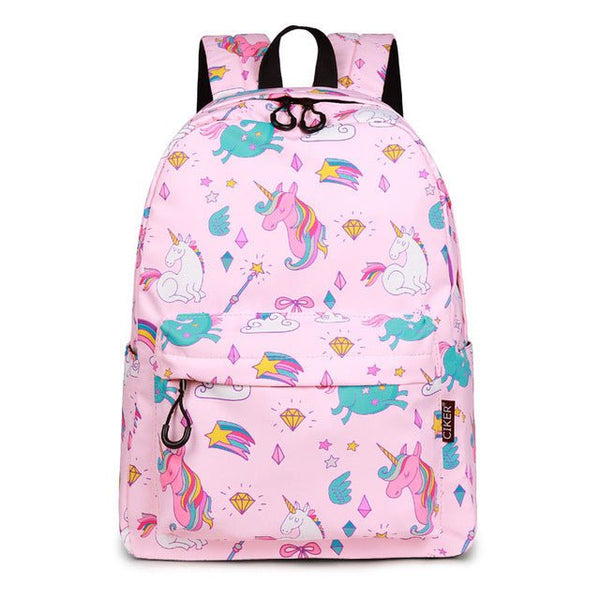 Cartoon Rainbow Unicorn Design Water Repellent Backpack - Vimost Shop
