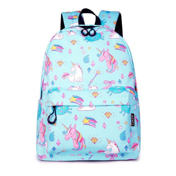 Cartoon Rainbow Unicorn Design Water Repellent Backpack - Vimost Shop