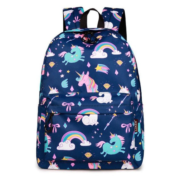 Cartoon Rainbow Unicorn Design Water Repellent Backpack - Vimost Shop