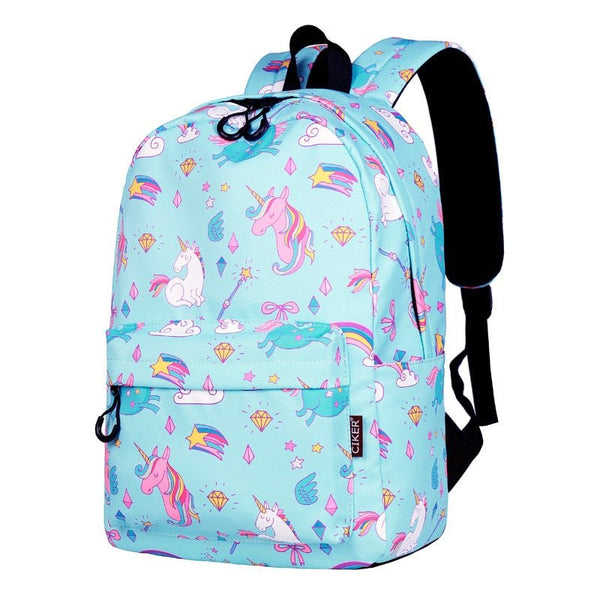Cartoon Rainbow Unicorn Design Water Repellent Backpack - Vimost Shop