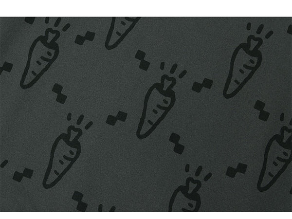 Cartoon Watercolor Rabbit Carrot Printed Hoodie Men Hooded Baggy Retro Fashion Hip Hop Style Pullover Autumn Streetwear - Vimost Shop