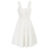 Casual Dresses Women Square Neck Short Dress Sexy Elegant Wide Straps Smocked Tiered Pure Color Pleated Summer Lady A-Line Dress - Vimost Shop